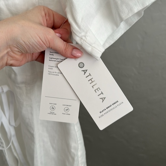 NWT Athleta Playa Wrap Dress White 2 - Picture 6 of 7